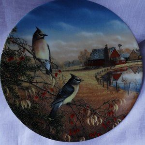 Vintage Collector Plate from Edwin M. Knowles "The Cedar Waxwing"